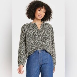 Universal Thread Floral Corduroy Blouse